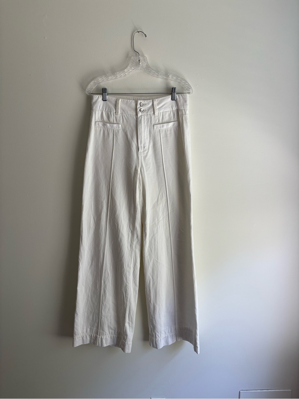 PAIGE Harper White Wide-Leg Jeans
